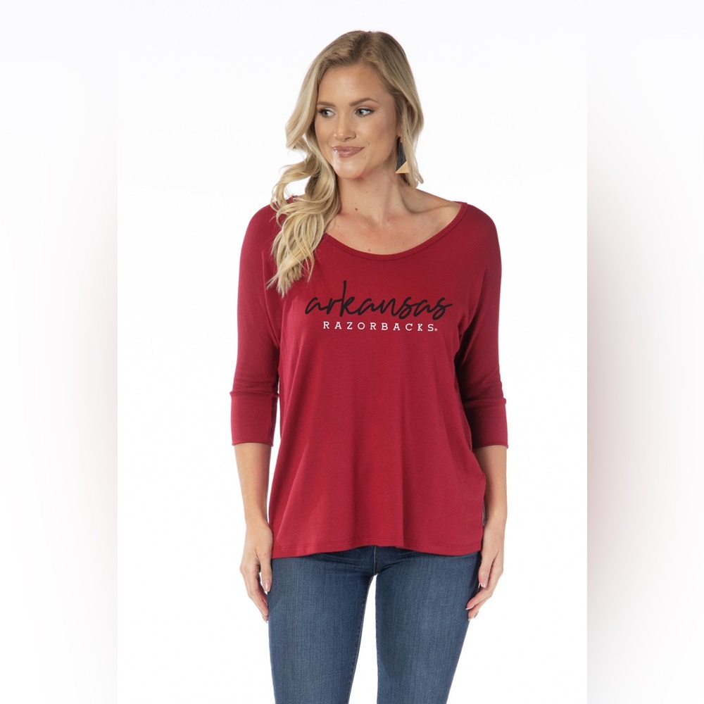 Women's Red Arkansas Razorbacks Long Sleeve Top